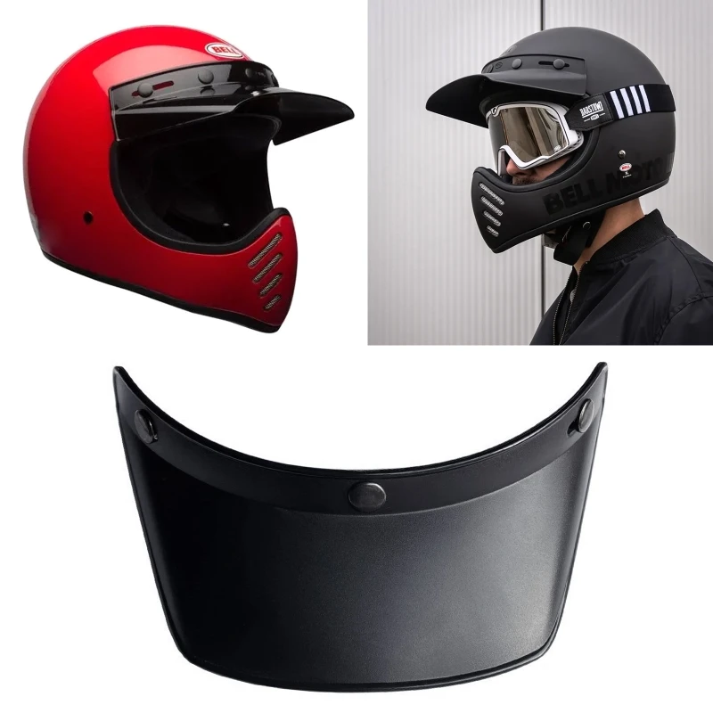 3/4 Open Face Helmet Visor Protector for 3-snap Retro Helmet Accessories L9BC