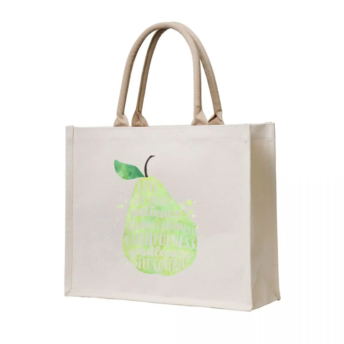 

Fruit of the spirit watercolor pear Tote Bag Beach bag canvas tote bags hand bags Canvas bag