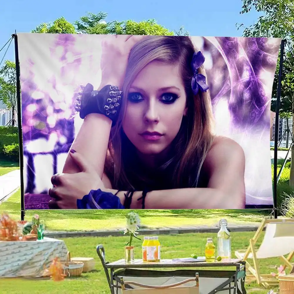 Singer A-A-Avril L-L-Lavigne Small Size Cheerleading Banner Hand Pulled Flag Outdoor Atmosphere Flags