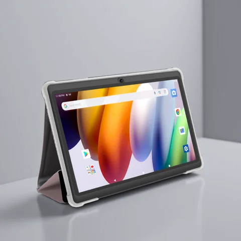 Pritom 7 Inch Tablet PC, Android 13 Quad Core, 4GB(2+2GB Virtual) RAM 32GB ROM, WiFi, Dual Camera, USB C, with Leather Case