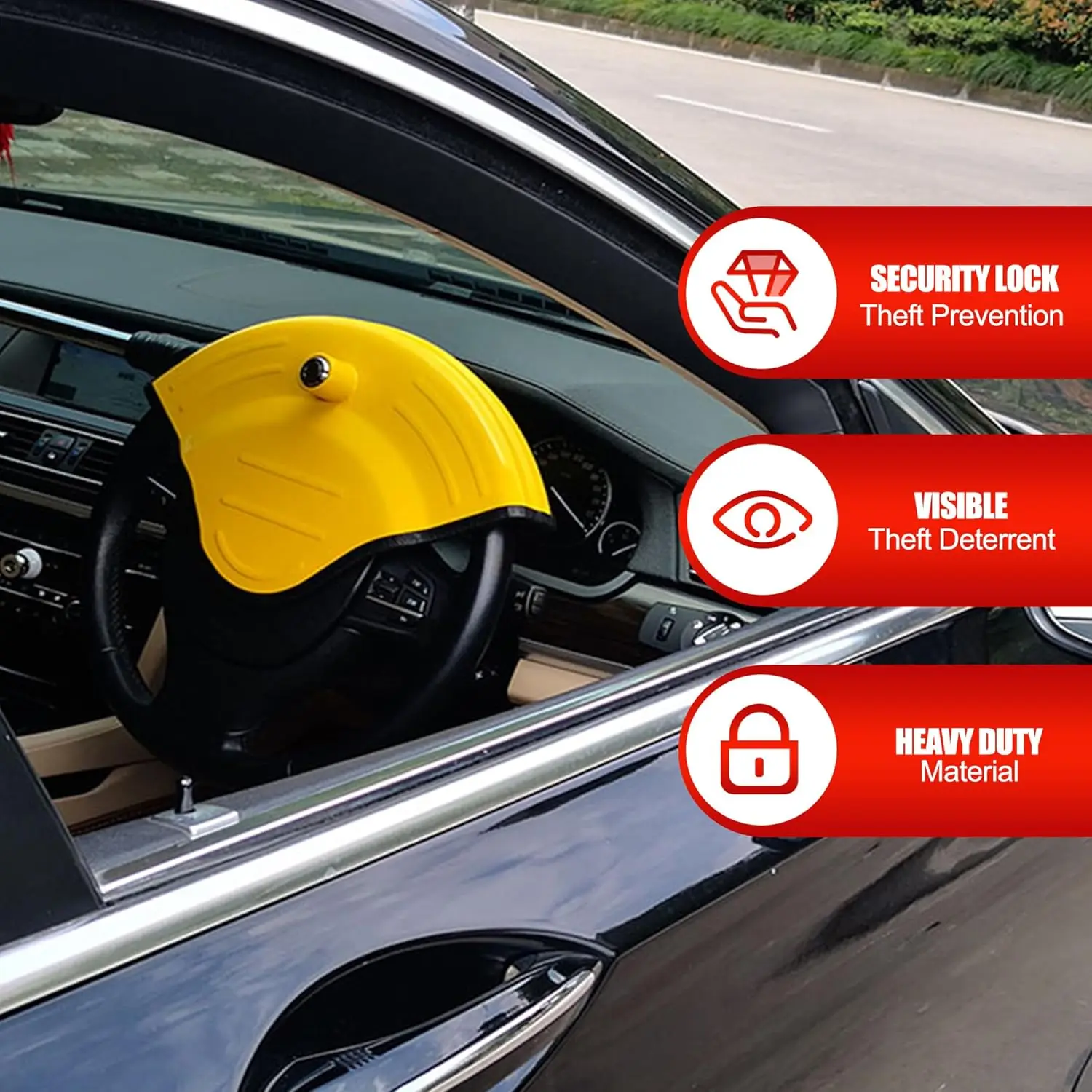 Steering Wheel Lock Anti Theft Devices Half Cover Trailer Lock