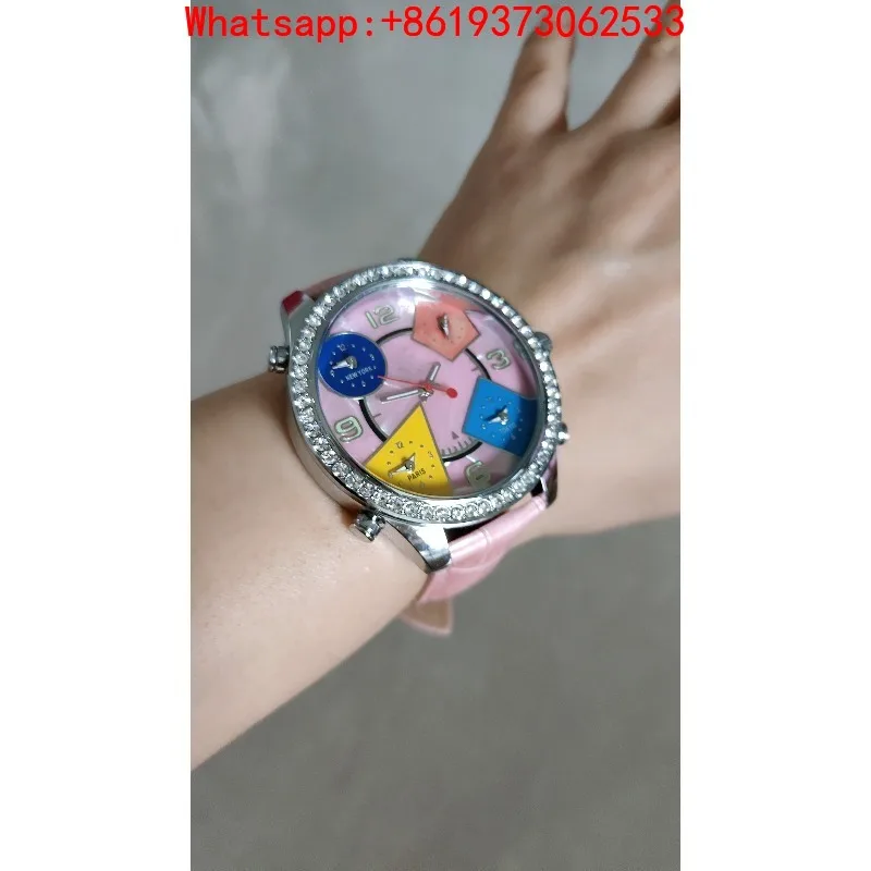 Customized New Fashion Trend Rhinestone Gypsy Plate Quartz Boys and Girls Classic Belt Watch