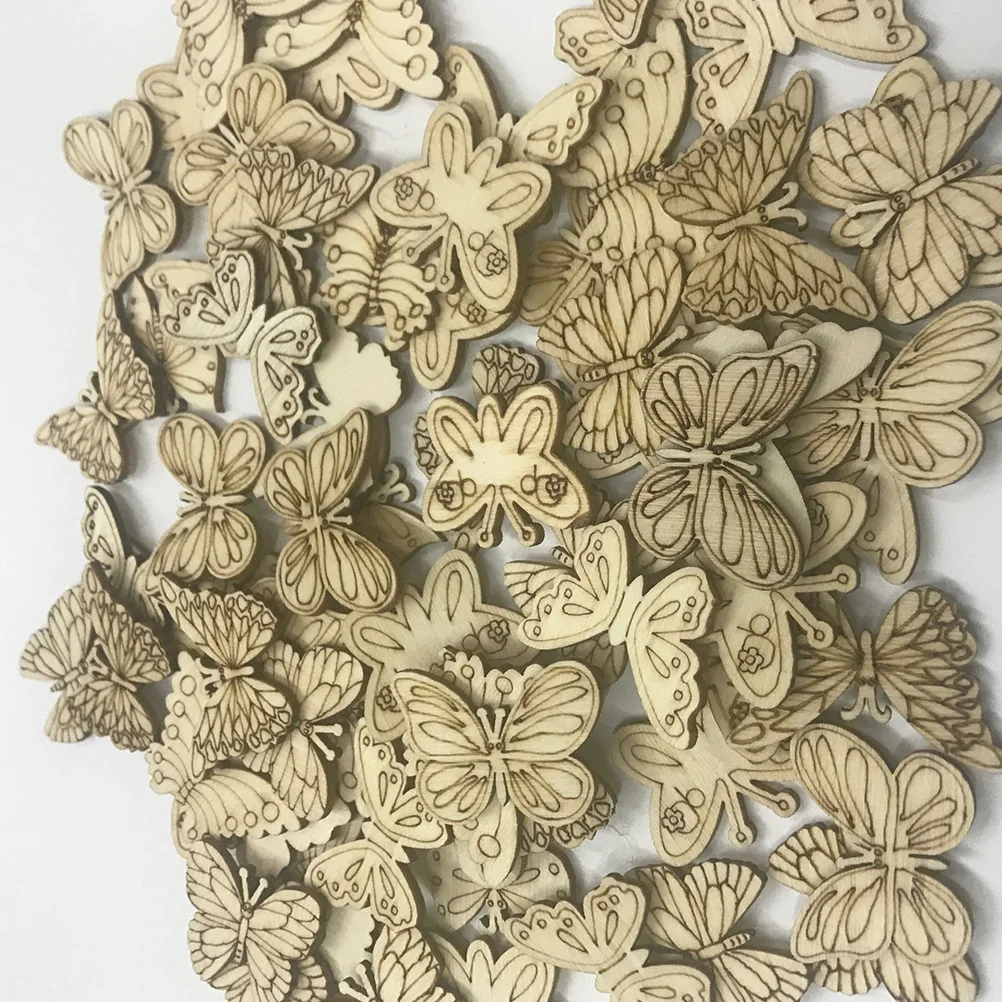 

50Pcs Wooden Slices 30mm Assorted Shapes Smooth Surface for DIY Crafts Holiday Decorations Christmas Wedding Valentine's Day