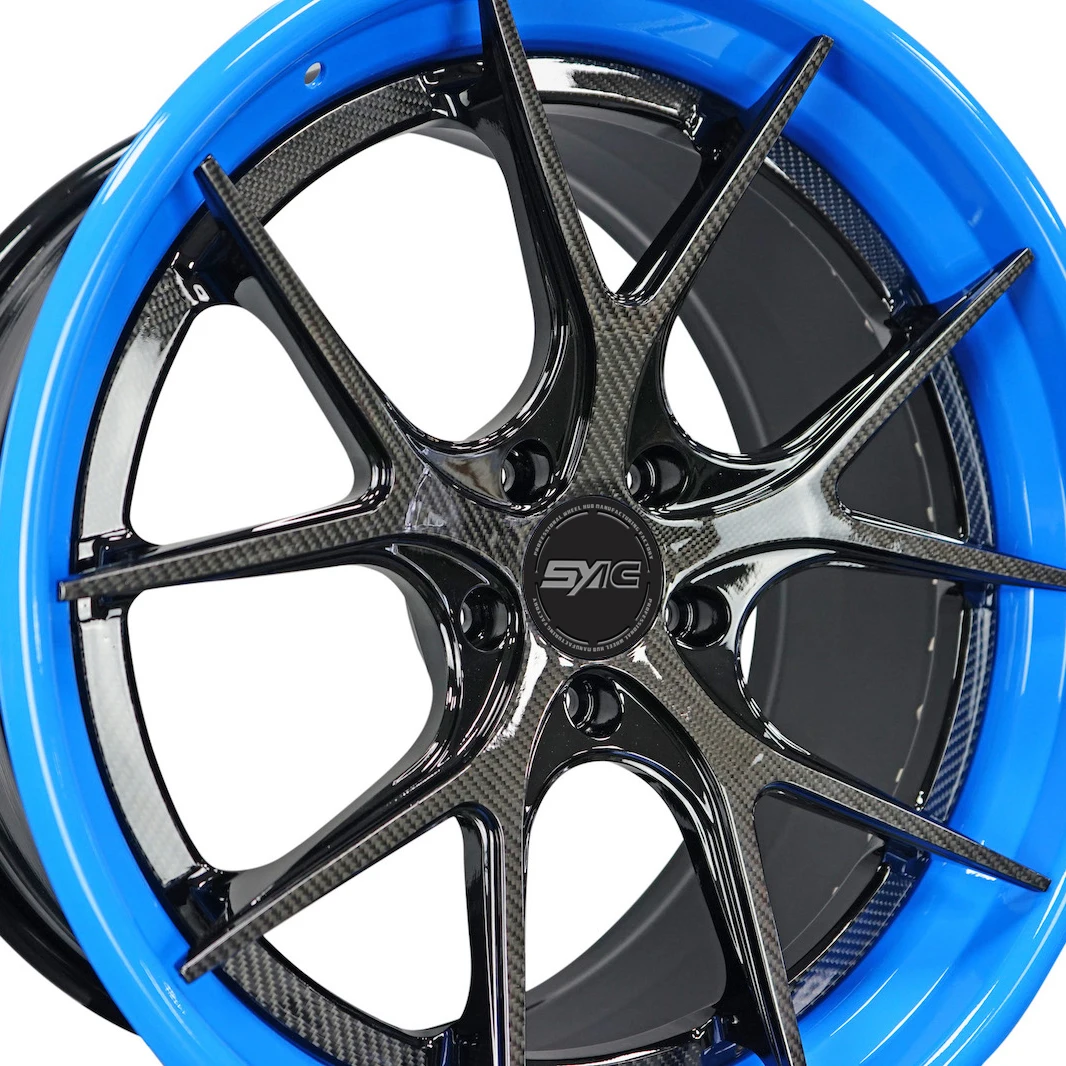 Velg Roda Serat Karbon Warna-warni 18-24 Inci, Hub Alloy Tempa Kustom, Suku Cadang Modifikasi Gaya Mobil