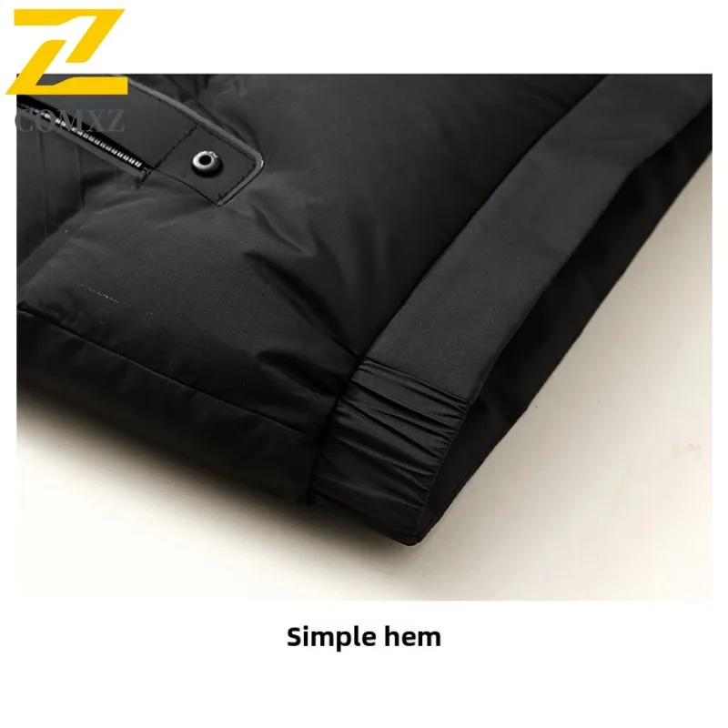 COMXZ Short Down Jacket Casual Stand Collar Business Working Windproof Jacket High Quality 90 Percent White Duck Down Garment