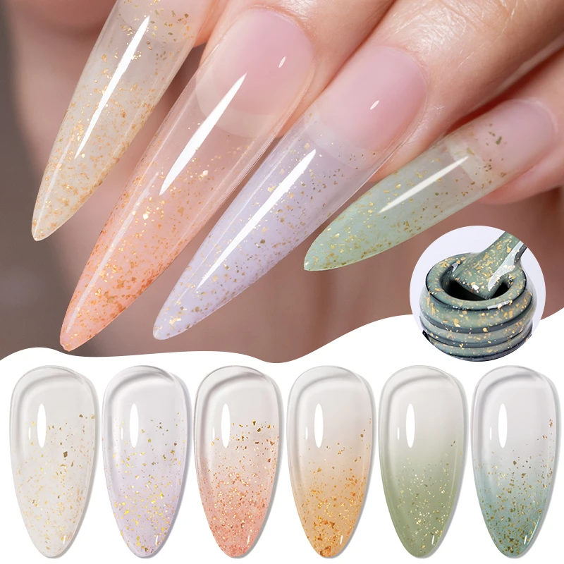 

AWStorG 7,5 мл Золотая резиновая основа Гель натурального цвета Полуперманентный замачиваемый УФ-светодиодный блестящий гель-лак для дизайна ногтей