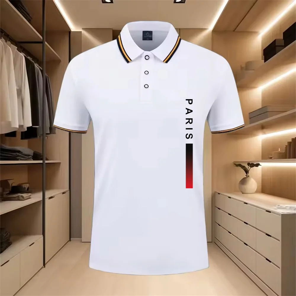 Das neue Herren-Kurzarm-POLO-Shirt für den Sommer 2026 ist lässig, modisch, weich und atmungsaktiv mit Paris-Print.