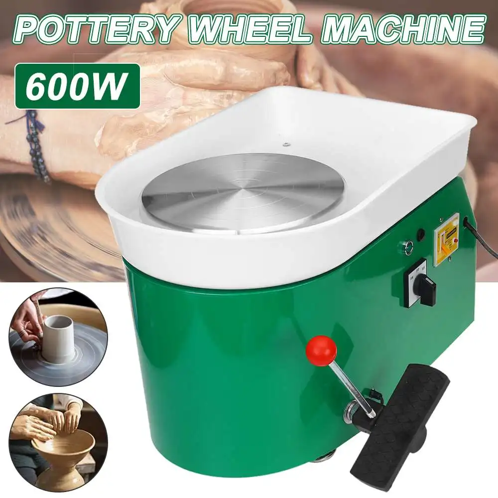 DIY 600W Electric Pottery Ceramic Wheel Machine Foot Pedal Turntable Pottery Clay Forming Machine Ceramic Pottery Tools EU US AU