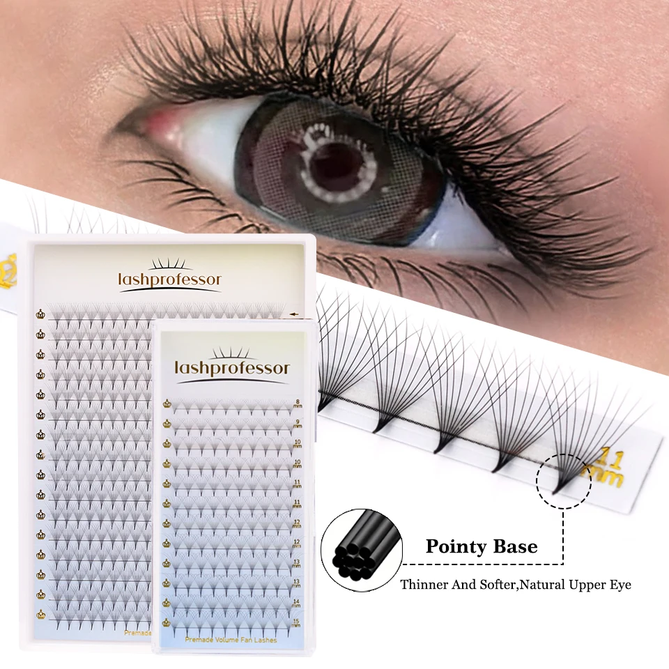 

320fans Premade Volume Fans Pointy Base Loose Fans 3D/6D/8D/10D/14D/16D/30D/40D Professional Russian Pro Made Fanned Eyelashes