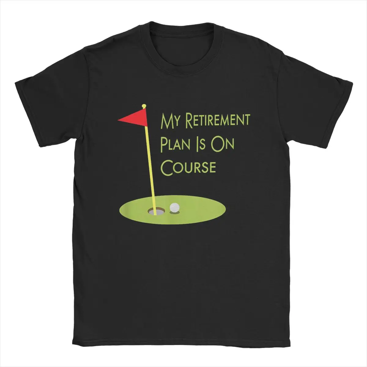 Golf Themed Gift For Retiree My Retirement Plan Is On Course T-Shirts Men Cotton Tees Funny Guitar Bike T Shirt Big Size Clothes