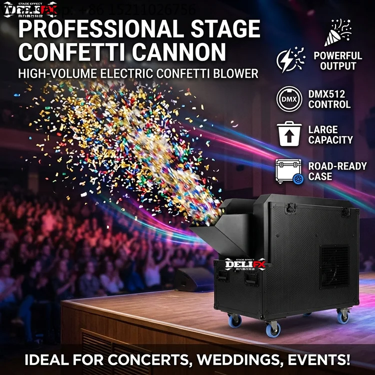 4000W Turbine Confetti Blower Electric Colored Paper Effect Maker Stadium Shot No CO2 Needed for Wedding Concert Events