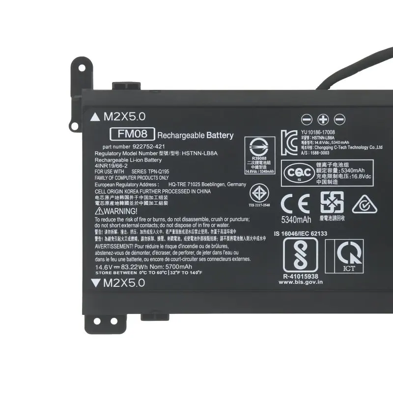 14.6V 83.22WH Original quality laptop batteries for HQ-TRE 922976-855 TPN-Q195 Omen 17-an014ng FM08 12 pin