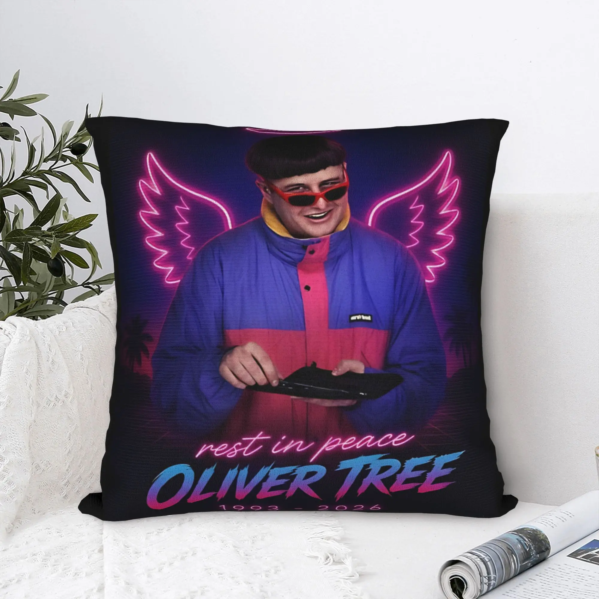 Oliver Tree Rest In Peace 1993 to 2026 Pillow Case  Graphic Pillow Cover For Sofa Bedroom Home Decor Retro Trendy Cushion Cover