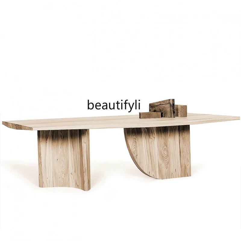 

Furniture Creative Solid Wood Coffee Table Small Apartment Home Living Room Simple Tea Table Silent Wind Balcony Table