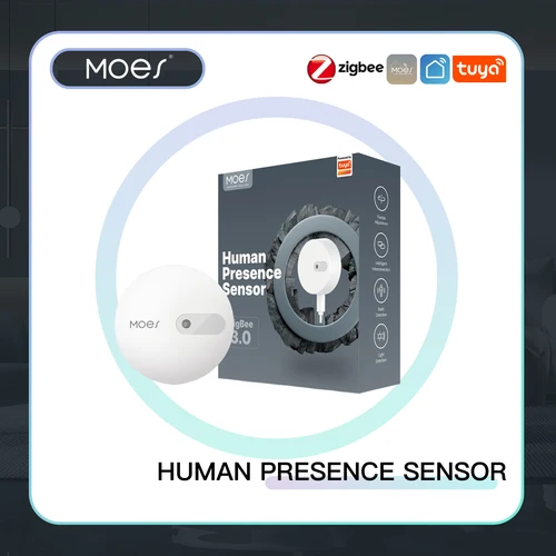 MOES ZigBee-Sensor de presencia humana, Detector de ondas de Radar para seguridad del hogar, Sensor inteligente de detección de cuerpo humano Tuya