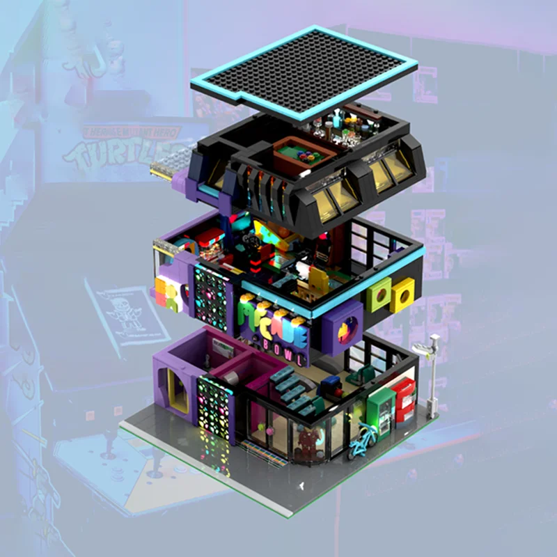 2486 個 MOC アーケードモジュラーモジュラードモデルビルディングブロック建築組み立ておもちゃ DIY 教育クリスマスギフトレンガ誕生日