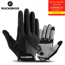 ROCKBROS-Guantes Térmicos para ciclismo, resistentes al viento, con pantalla táctil, para montar en bicicleta de montaña, para Otoño e Invierno