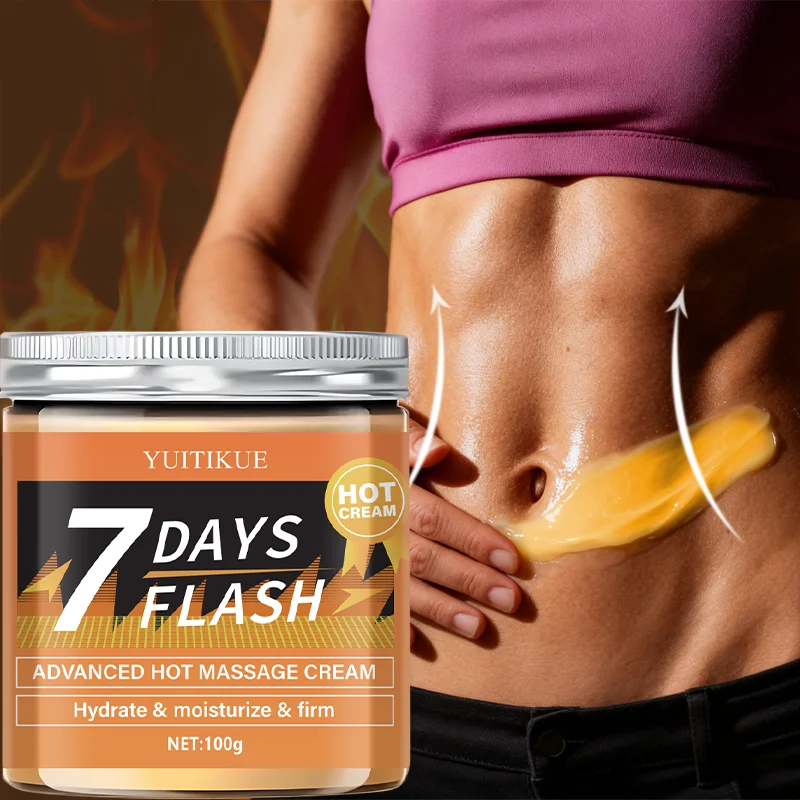 كريم YUITIKUE 7 أيام فلاش هوت 100 جرام - تدليك ساخن متطور، يشد البشرة وترطيبها، للذراعين والبطن والساقين، محسن للتمرين #4