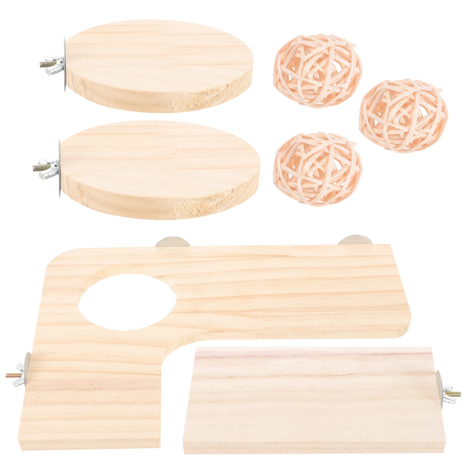 مجموعة واحدة من منصة القفز الخشبية للحيوانات الأليفة الصغيرة، لوح التسلق لسنجاب الهامستر شينشيلا، رف زاوية قفص الموئل، الحيوانات الأليفة #4