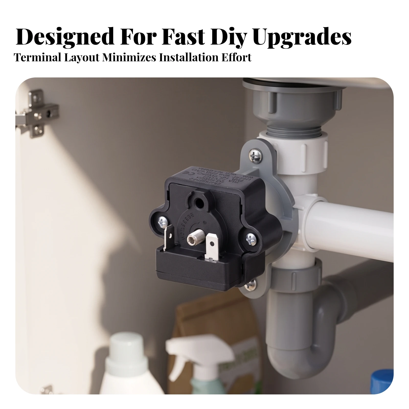 Diaphragm Pump Pressure Switch Replacement Diaphragm Pressure Switch with Mounting Ears Compact for Maintenance Technicians