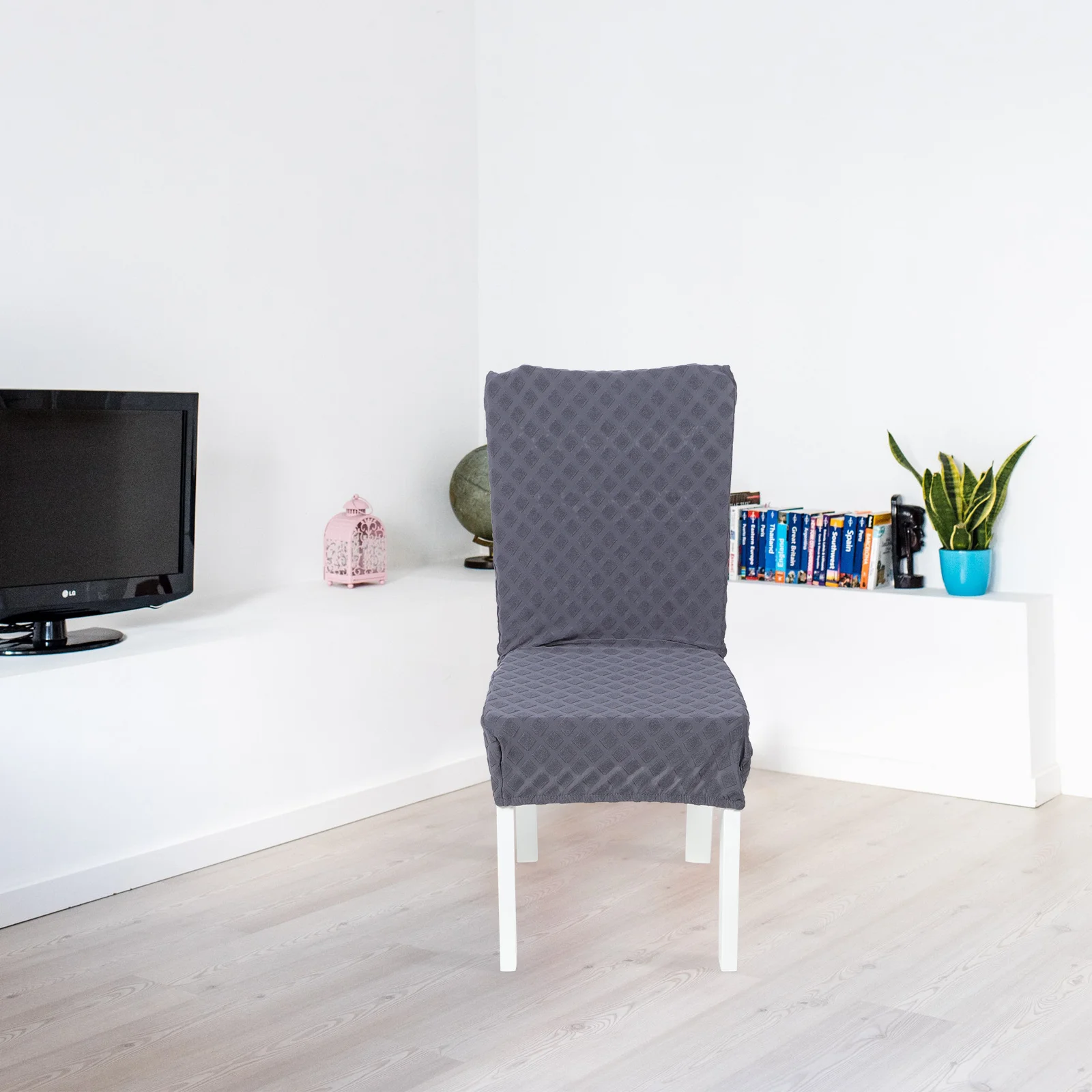 

Elastic Chair Cover Household Stretch Cover Easy Install Remove Protective Sleeve for Dining Room Living Room Office
