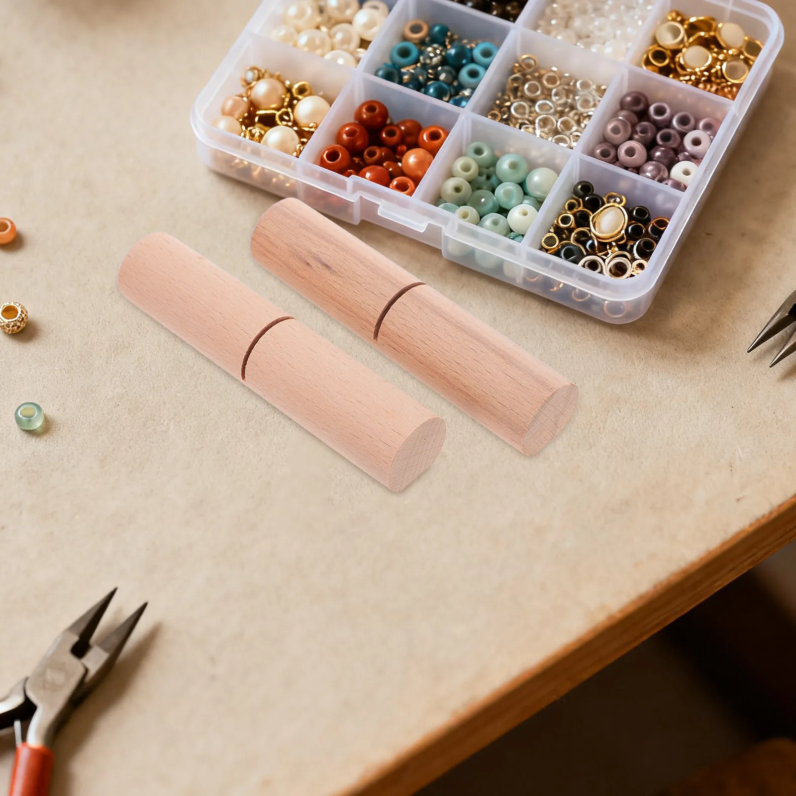 

2Pcs Wooden Bead Knot Gripper Tool for Silicone Elastic Cord Bracelets Keychains Wristlets Jewelry Making Craft Knot Tightening