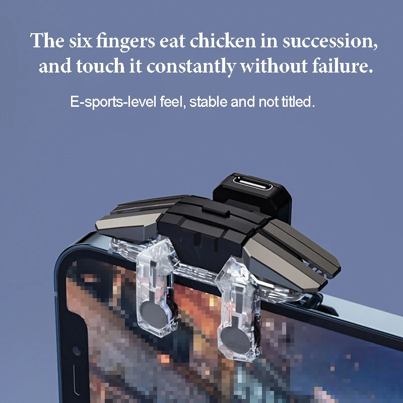 JS65 Six-fingered Chicken-eating Artifact for Mobile Phone Auxiliary Gun Shooting and Peace Pulse Repetition Game Handle