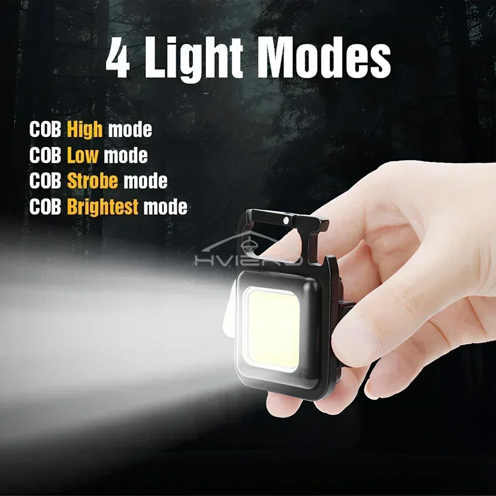 1/3/5/7/9Pc COB LED Mini Flashlight Super Bright Keychain Work Light Outdoor Emergency Camping Pocket Lamp Tail Magnet Corkscrew