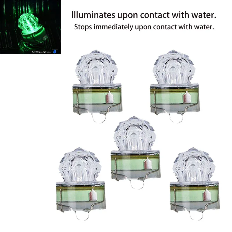 1-5Pcs LED Fishing Lamp Underwater Diamond Shape Flash Light Attracting Squid Fishing Lure Tackle Fishing Tools for Night Fish