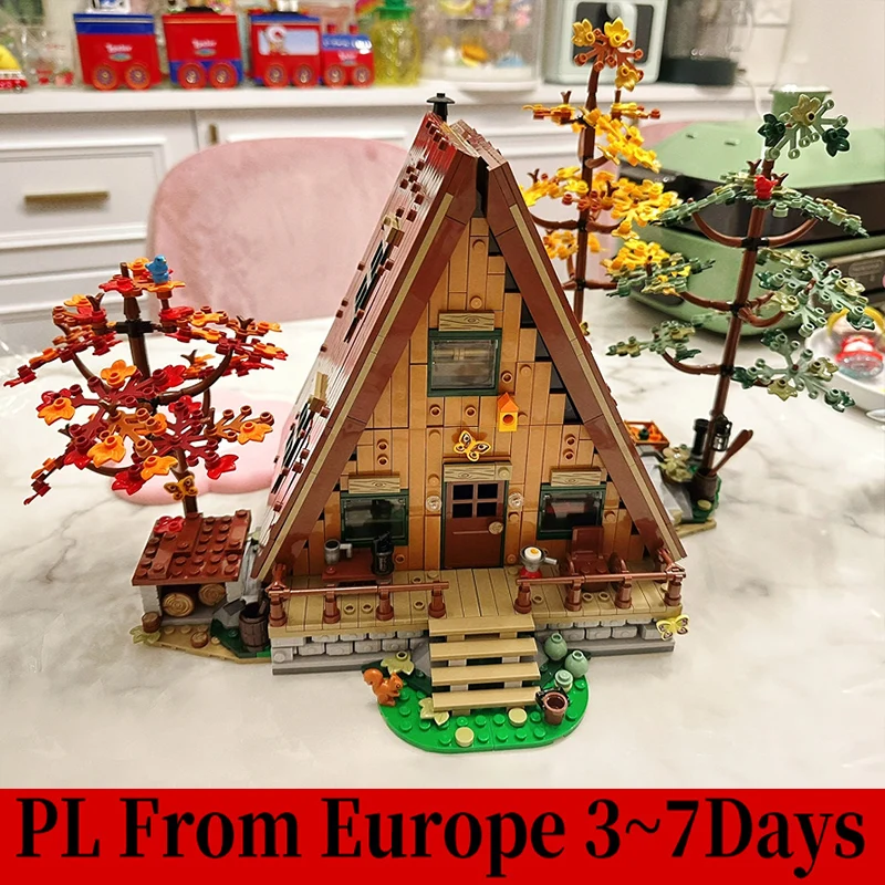 2082pcs A-shaped Outdoors Forest Cabin City Street View Building Block Toy Adult Kids Birthday Gifts Compatible 21338