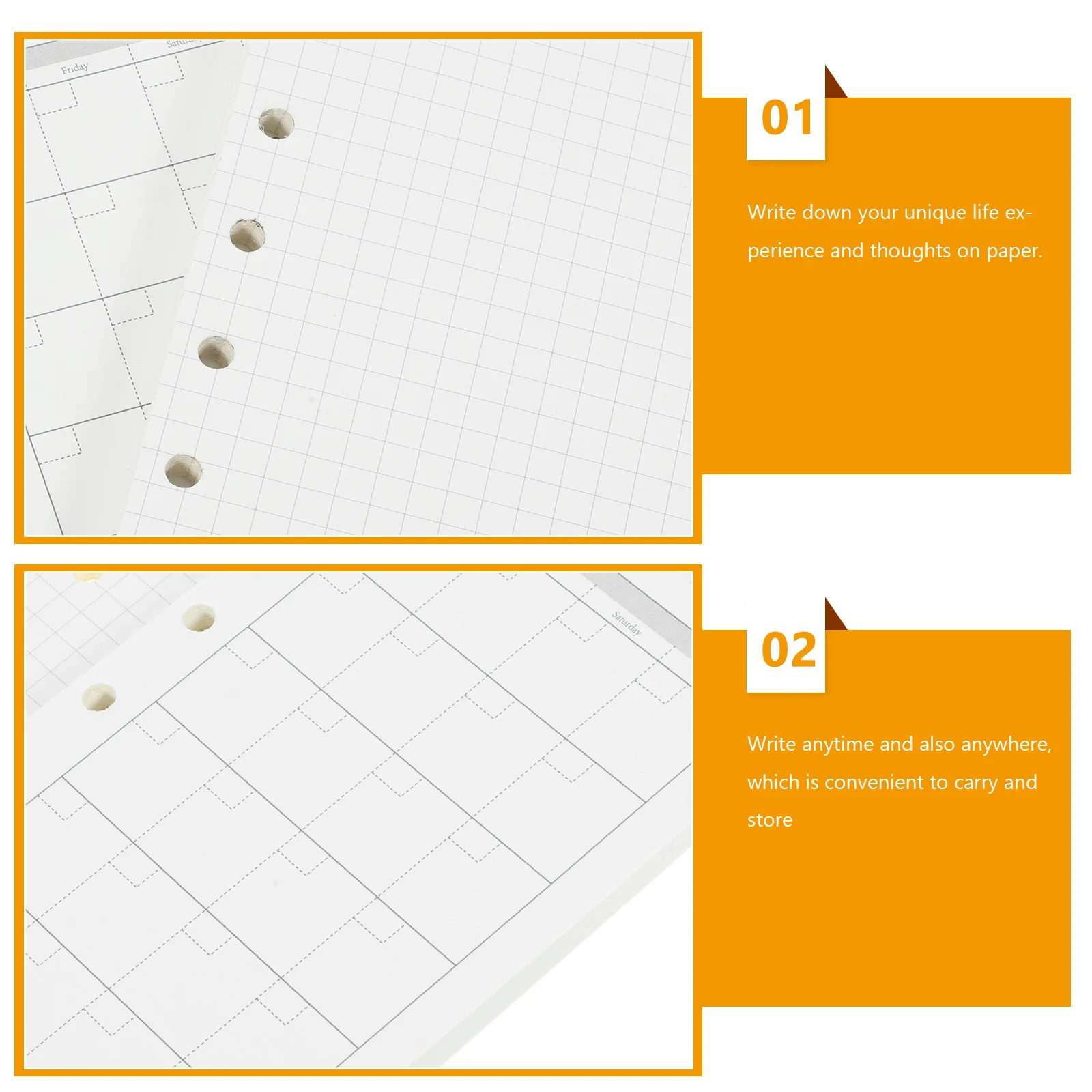 

4Pcs Small Notebook Mini Binder Paper Loose-Leaf Notepad Portable Creative Scrapbook Mini Binder Paper Transparent Cover Notepad