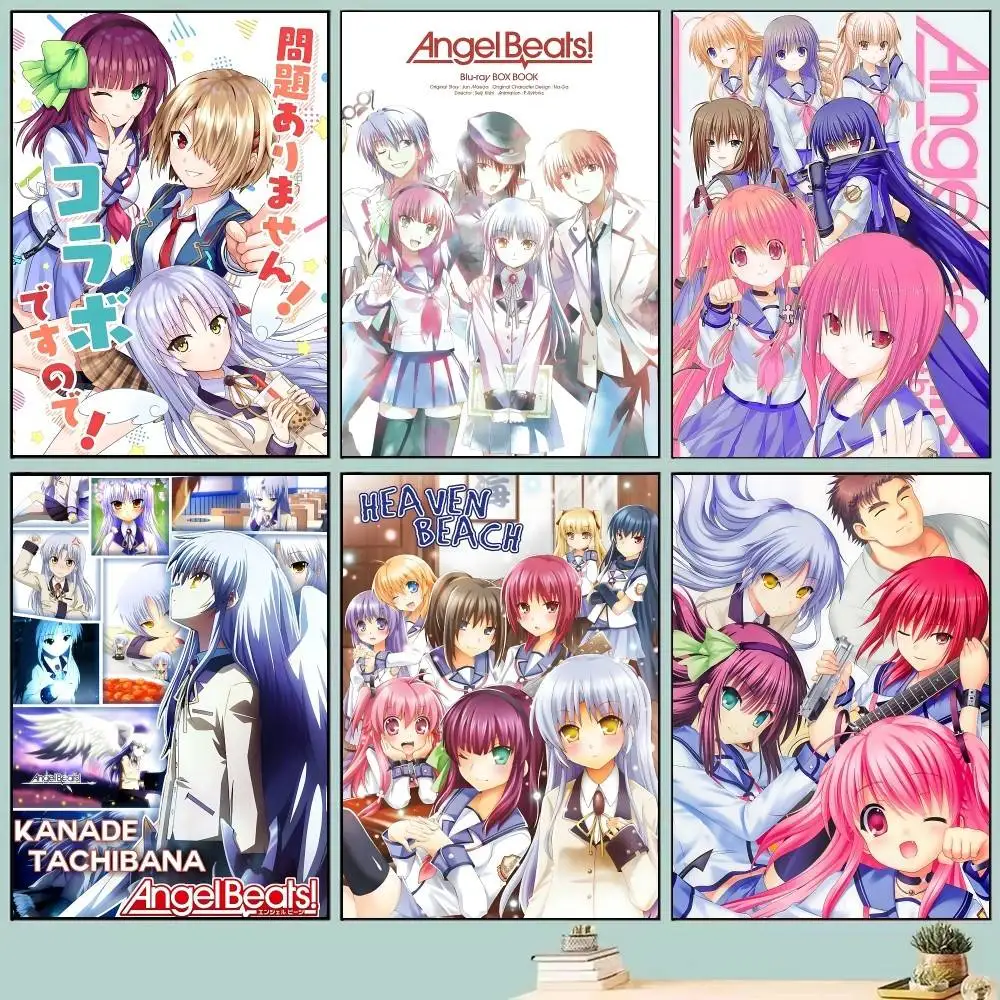 A-Angel B-Beats Anime Posters Self Adhesive Waterproof Ideal For Living Room Bedroom Bar Decoration