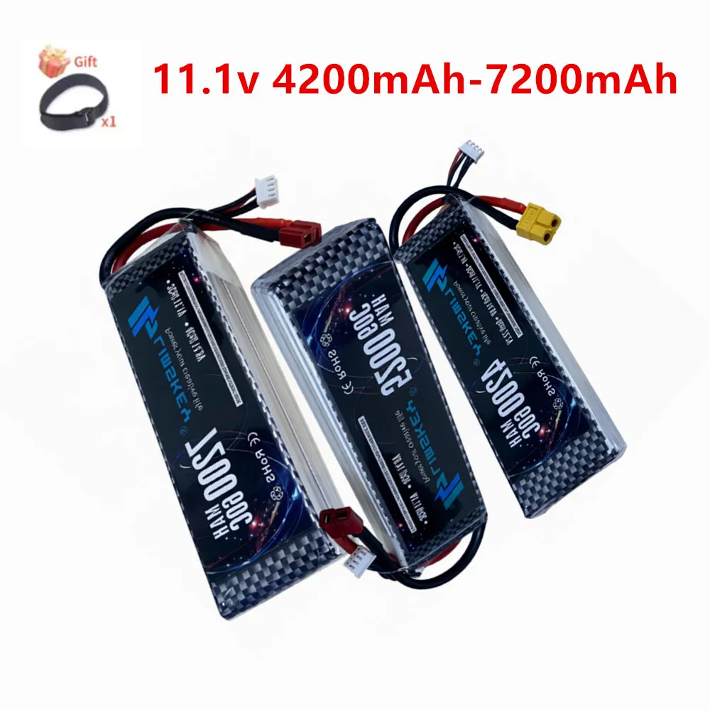 3S Lipo Battery 11.1V 4200mah 5200mAh 6000mah 7200mah For RC Drone Helicopter Ricing Car with T/XT60 Plug