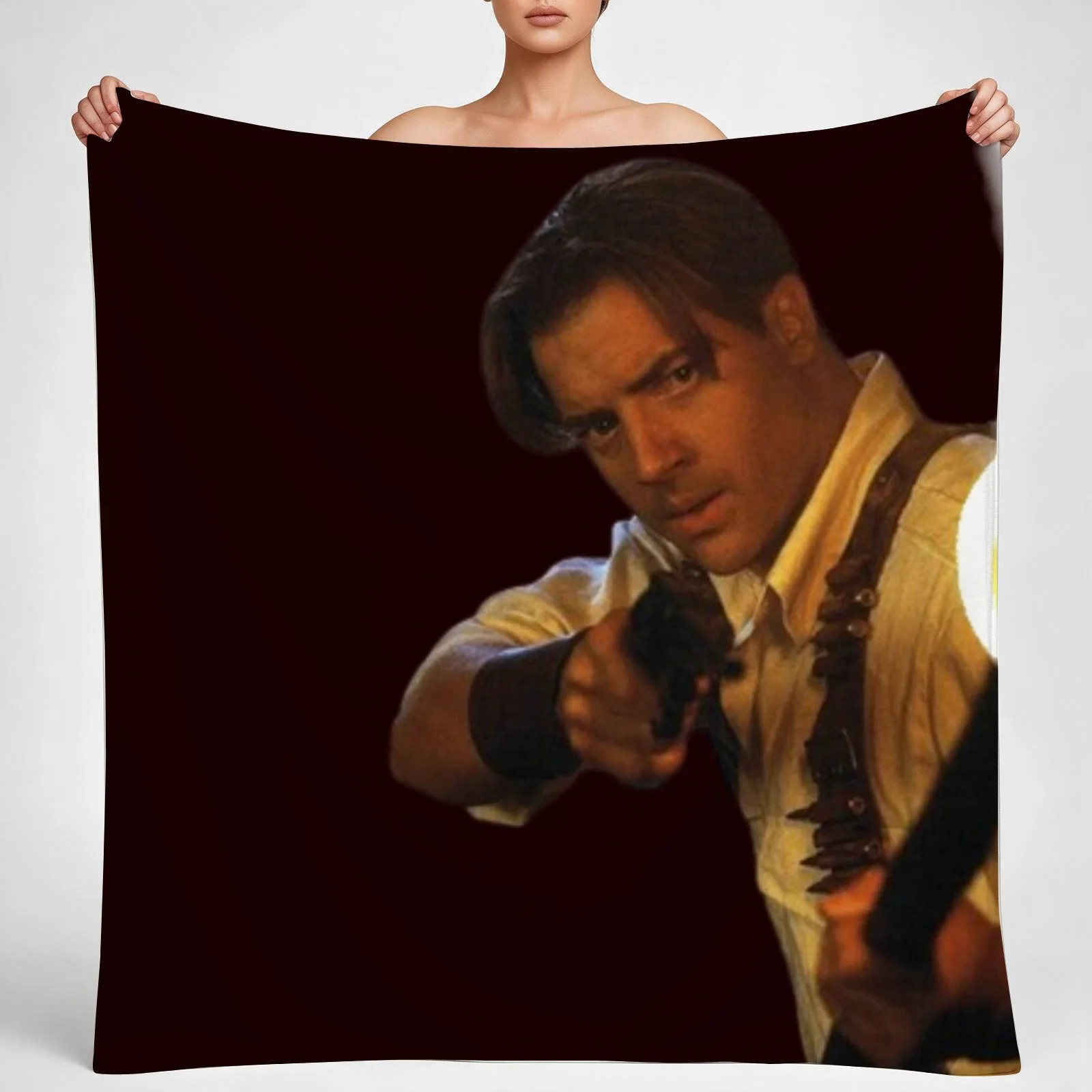 Brendan Fraser Throw Blanket couch cozy soft plush fuzzy picnic outdoor blanket