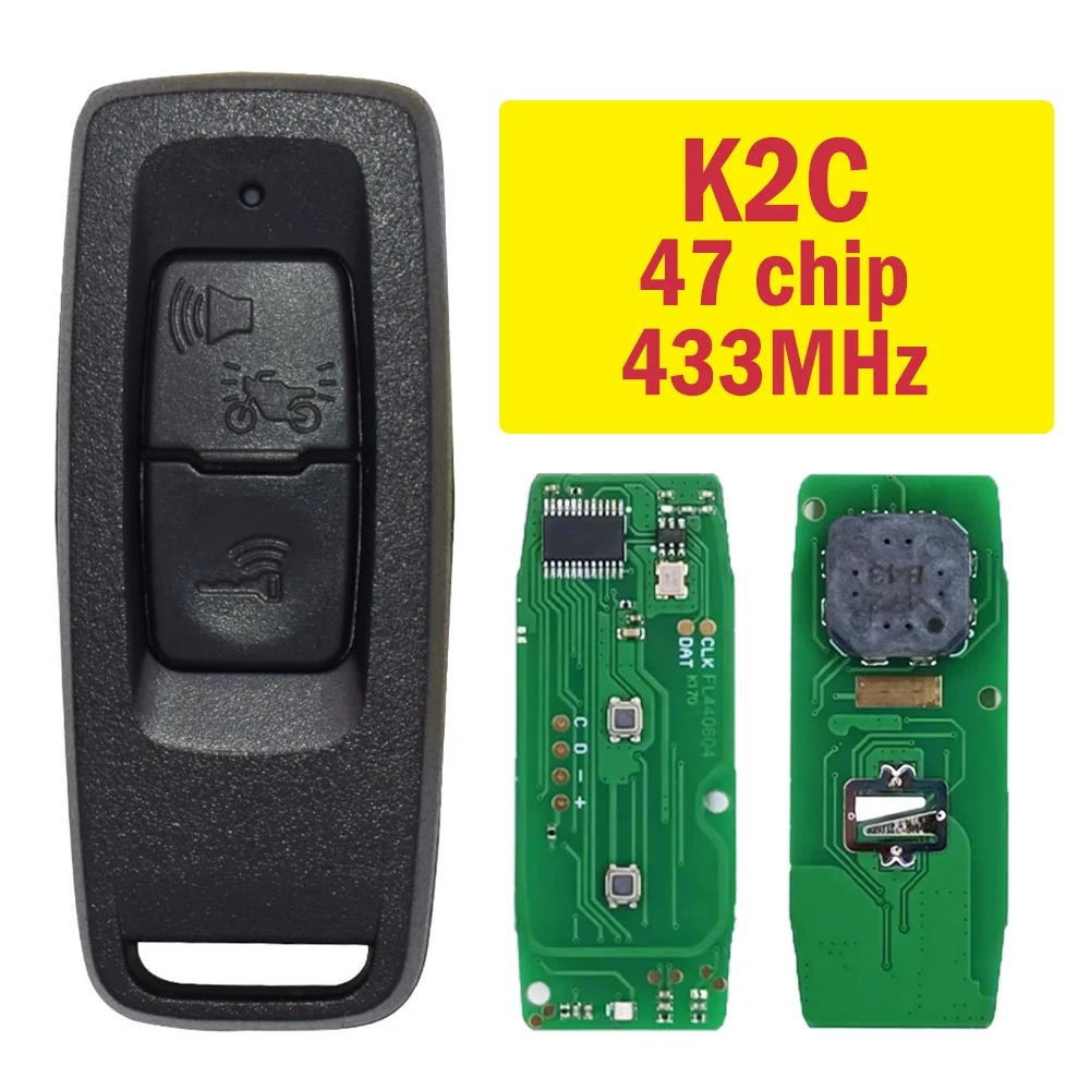 Mando a distancia inteligente K2C para motocicleta, mando a distancia con Chip 47, Motor de 433MHz, llave inteligente de repuesto para motocicleta Honda
