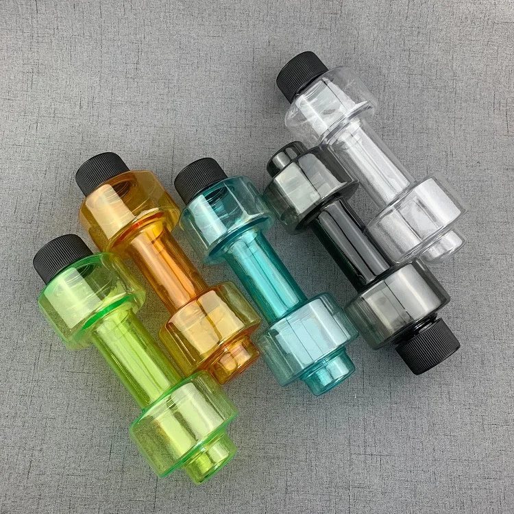 550ML Creative Dumbbell Plastic Water Bottles Tritan BPA Free Leakproof Outdoor Sports Fitness EDC Portable Drink Bottle Gift