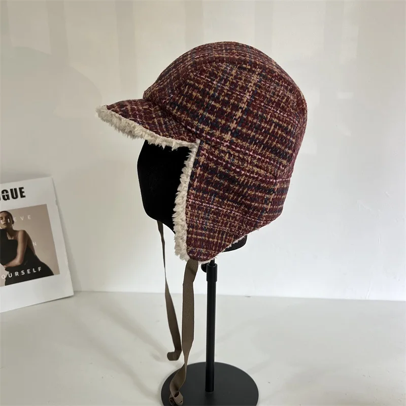 Winter Sherpa Bomber Hat Balaclava Style Double-Sided Trapper Hat for Men Women Warm Fleece Ear Protection Outdoor Fishing