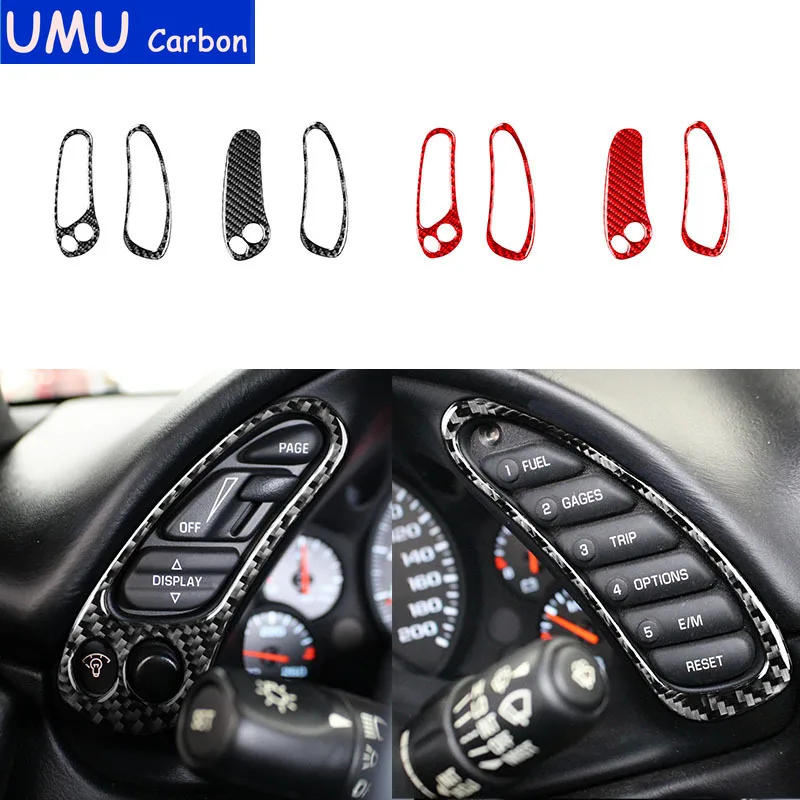 

For Chevrolet Corvette C5 1998-2004 Real Carbon Fiber Car Speedometer Side Surround Cover Trim Sticker Interior Accessories