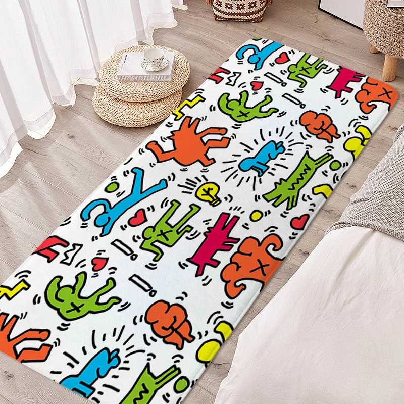 Bathroom Mat K-Keith Harings Veranda Floor Rugs Custom Entrance Door Doormat Kitchen Sleeping Room Carpet Modern Home Decoration