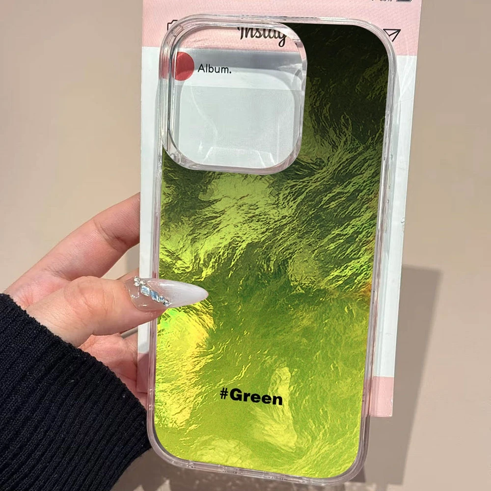 Nero Verde Sfumatura Glacier Texture Cassa Del Telefono Per Xiaomi Redmi 15C 14C 13C Nota 15 14 13 12 11 10 9 8 Pro A3 A2 A1 copertura