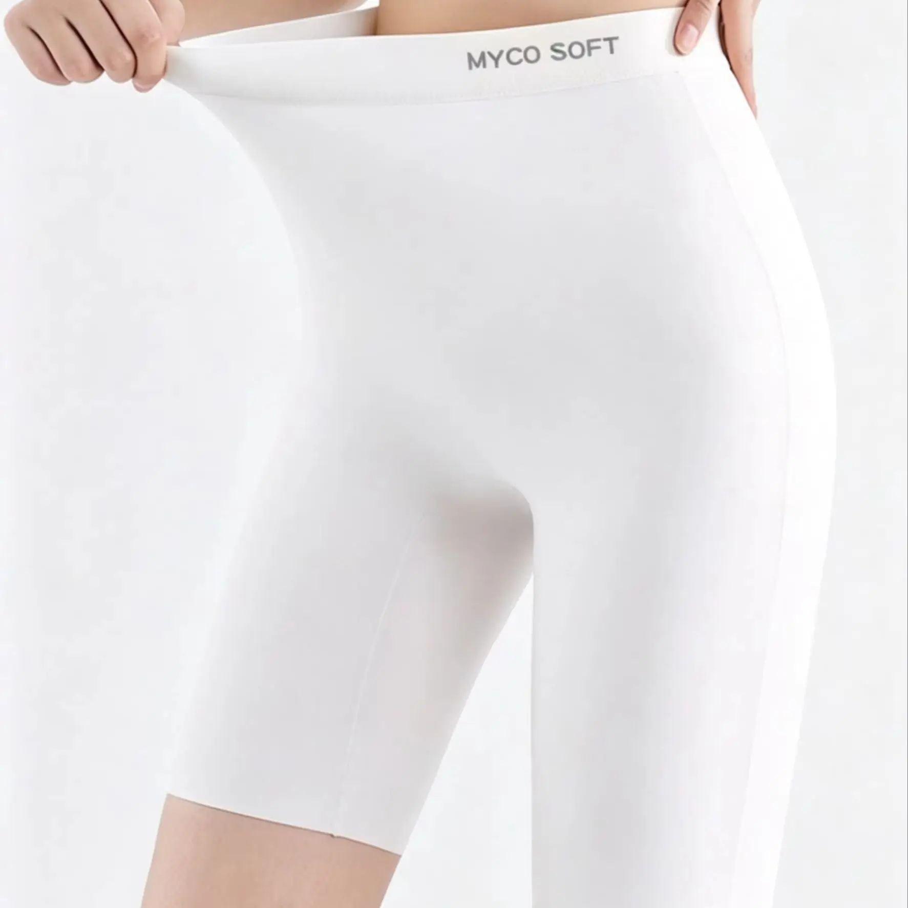 Nahtlose Sicherheitsshorts für Damen, Blickdichter Unterrock-Einsatz, Hohe Taille mit Bauchkontrolle & Po-Lifting, Weich Geripptes Wellenmuster – Detail 1