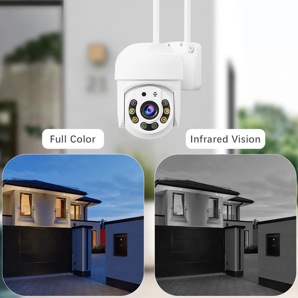 XVIM PZT 무선 Wifi 3MP 나이트 비전 보안 카메라 인간 감지 양방향 오디오 야외 전자 감시 카메라