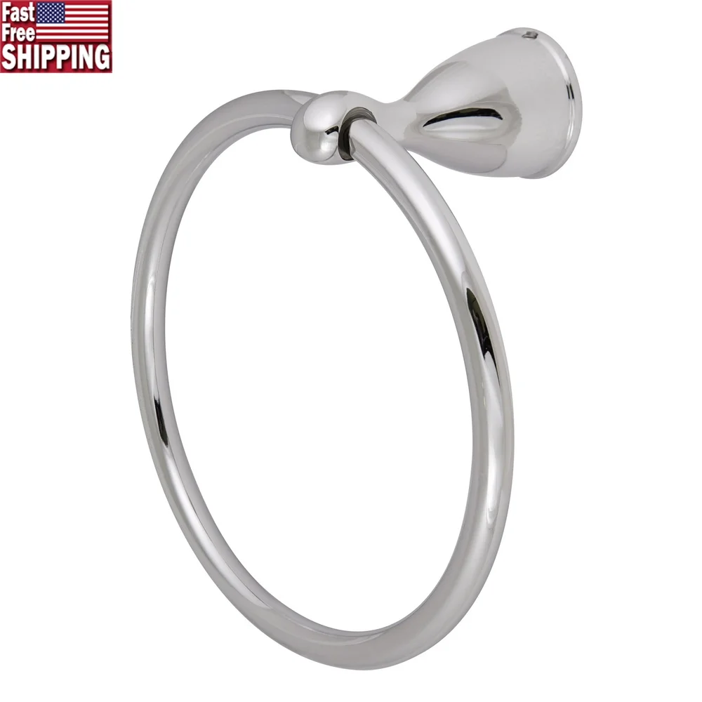 Toallero de montaje en pared de acero de Zinc duradero, acabado cromado pulido, fácil instalación, bordes redondos, accesorio de baño