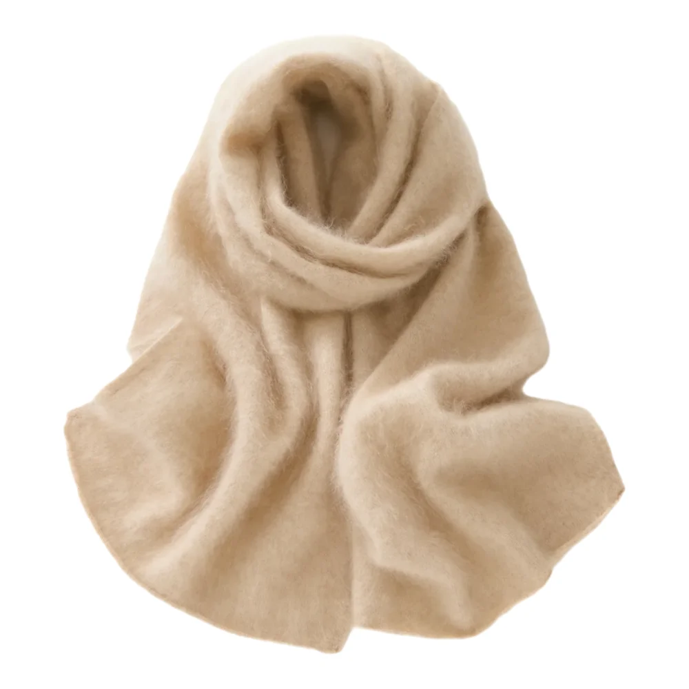 

100% Cashmere Scarf For Women Soft Brushed Knitted Long Scarves Warm Solid Color Winter Neck Warmer Fashion Luxury Accessories