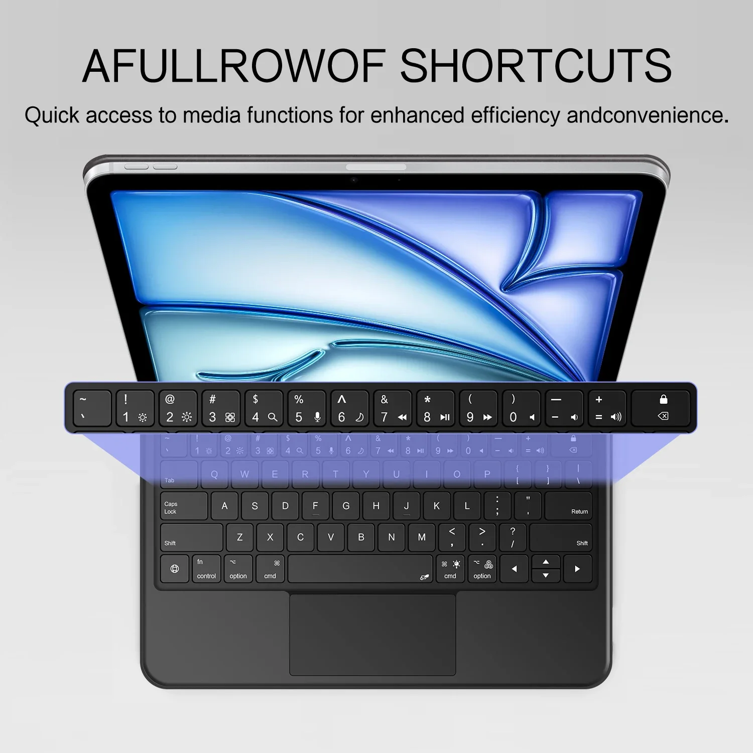 Smart PIN Plug&Play Magic Keyboard Case For iPad Pro 11/12.9/13 M4 M3 M2 Air 4/5/6/7 10.9 Multi-touch Pogo Pin Reverse Charging