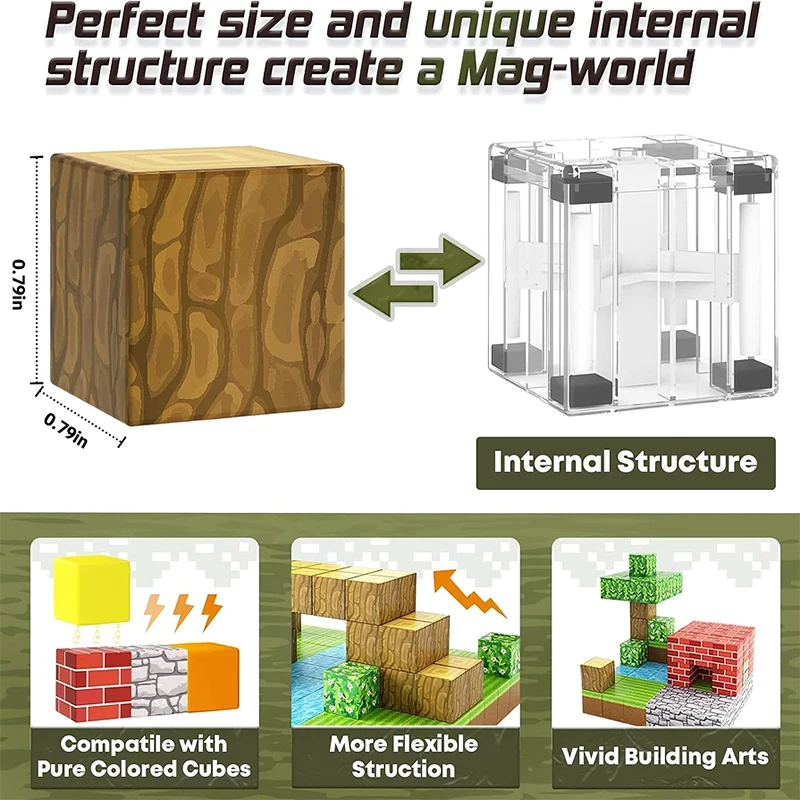 100 pièces blocs magnétiques jouet construire aimant ensemble pour garçons filles tige Montessori Cubes sensoriels pour les tout-petits cadeau