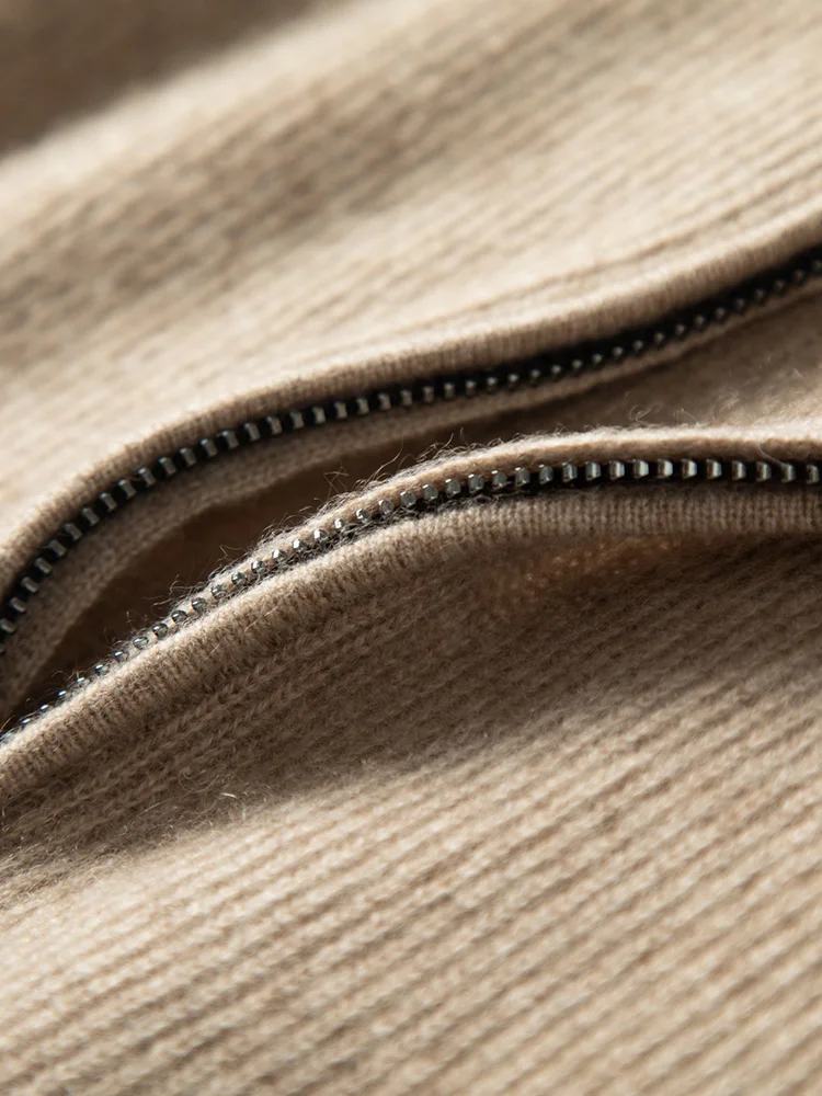 

High Quality Men's 100% Cashmere Sweater Autumn Winter Thick Zippers Cardigan Casual Style Jacket Soft Warm Cashmere Knitwears