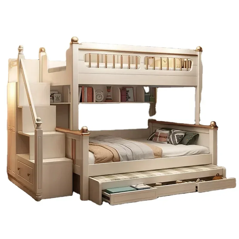 Bedroom Furniture bunk bed for kids Wooden Bed Wooden Bunk Beds with Stairs and Drawers Children for Kids Wood