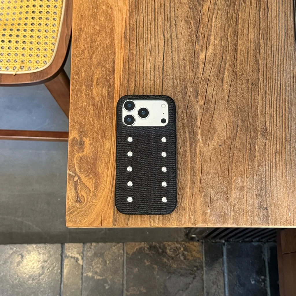 Retro Punk Style Cowboy Rivet With Artificial Leather Lanyard Shockproof Protective Phone Cover Case for iPhone 17 16 15 Pro Max view 5