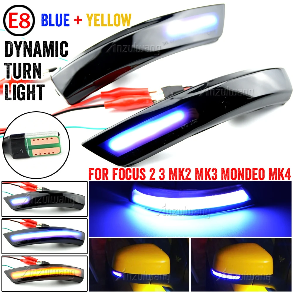 

2pcs Dynamic Turn Signal Light LED Side Wing Rearview Mirror Indicator Blinker Light For Ford Focus 2 3 Mk2 Mk3 Mondeo Mk4